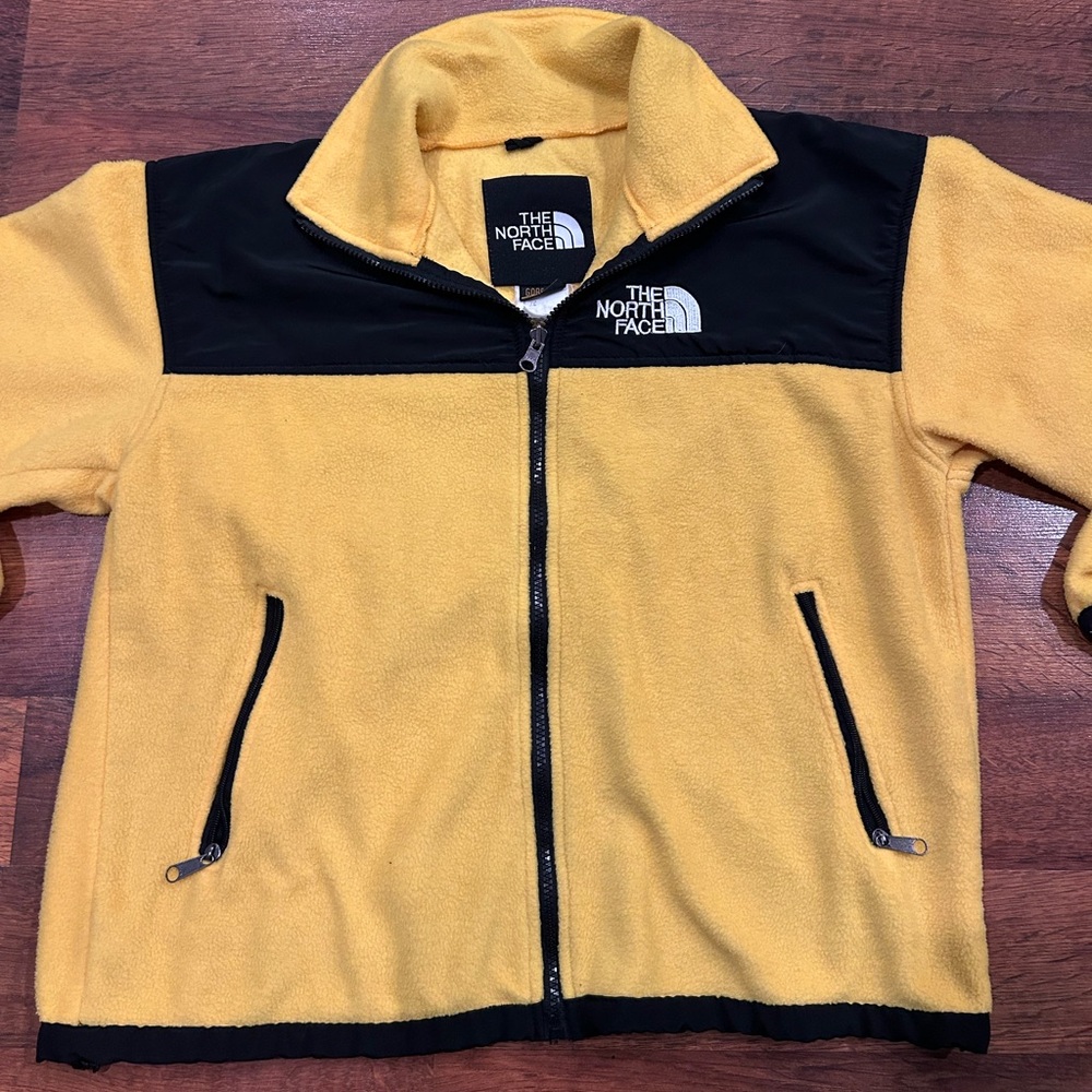 Vintage 90s The North Face Denali Fleece Jacket Yellow Black Size Small Gore-Tex